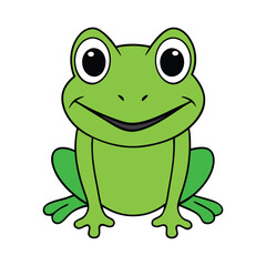 a frog cartoon vector with white background 