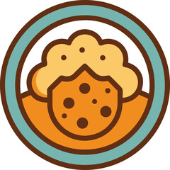 vector illustration of a cookies logo icon 