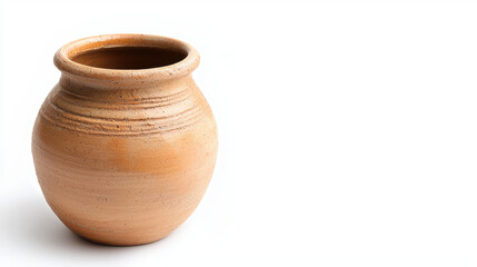 Traditional clay pot with smooth surface and subtle texture, showcasing earthy tones and classic round shape. This pot is perfect for decorative