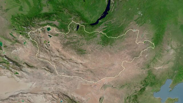 Mongolia map - solid. Border. 