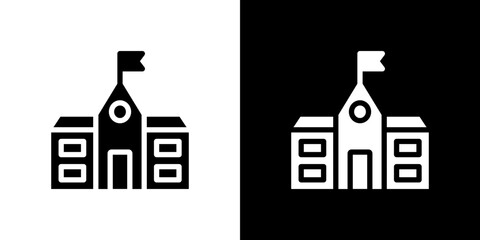 school icon Vector in flat style. Collection silhouettes