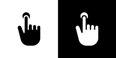 finger tap icon Vector in flat style. Collection silhouettes