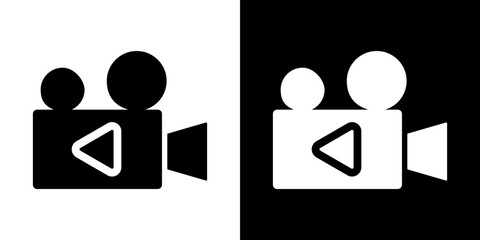 Video camera icon Vector in flat style. Collection silhouettes