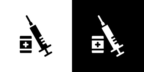 Vaccination icon Vector in flat style. Collection silhouettes