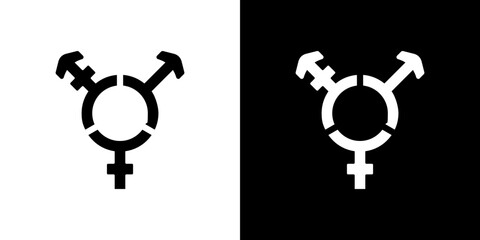 Transgender icon Vector in flat style. Collection silhouettes
