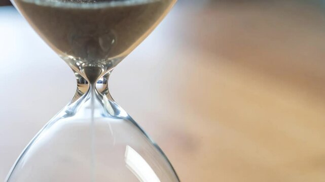 Macro Shot of a Classic Hourglass, Symbolizing Time Management and Deadlines