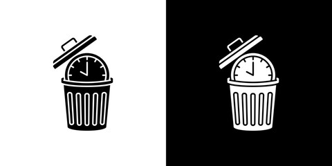 Time waste icon Vector in flat style. Collection silhouettes