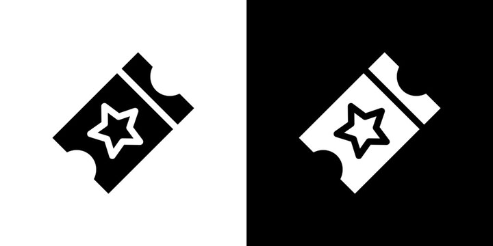 Ticket stub icon Vector in flat style. Collection silhouettes