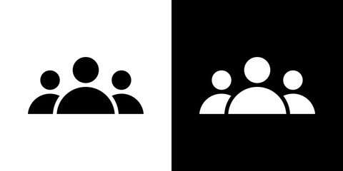 Teamwork icon Vector in flat style. Collection silhouettes