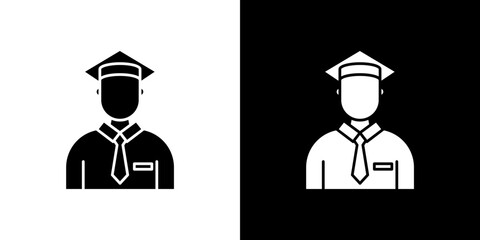 Student icon Vector in flat style. Collection silhouettes