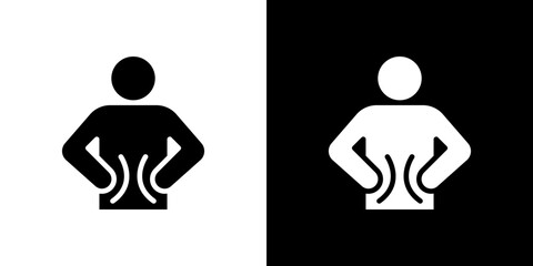 Stomachache icon Vector in flat style. Collection silhouettes