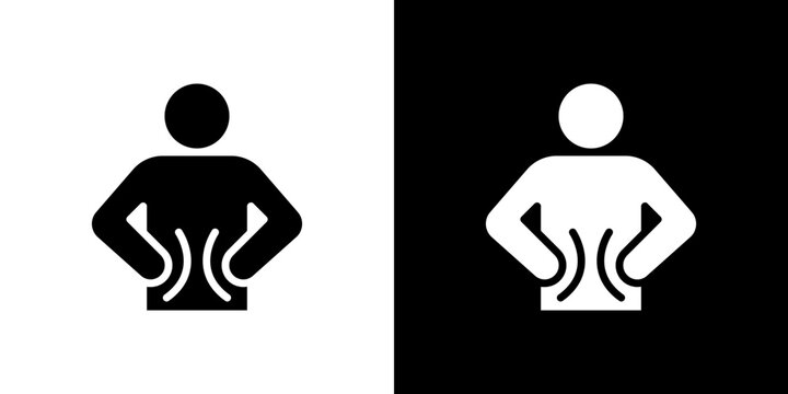 Stomachache icon Vector in flat style. Collection silhouettes