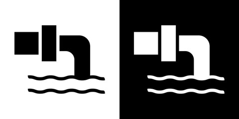 Sewage icon Vector in flat style. Collection silhouettes