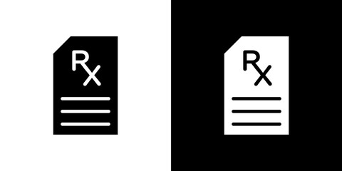 RX icon Vector in flat style. Collection silhouettes