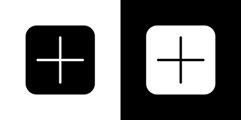 Plus icon Vector in flat style. Collection silhouettes