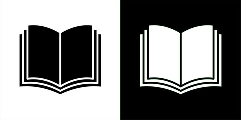 open book icon Vector in flat style. Collection silhouettes
