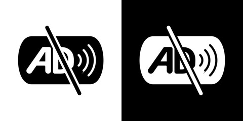 No audio description icon Vector in flat style. Collection silhouettes