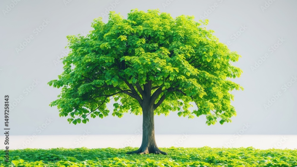 Wall mural grouping of trees detached from background. stunning trees. appropriate for design applications.