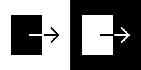 Logout icon Vector in flat style. Collection silhouettes