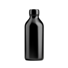 Sleek black bottle mockup on white background perfect for cosmetic product branding