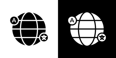 Language icon Vector in flat style. Collection silhouettes