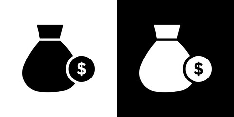 Income icon Vector in flat style. Collection silhouettes