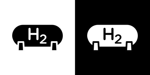 Hydrogen gas tank icon Vector in flat style. Collection silhouettes