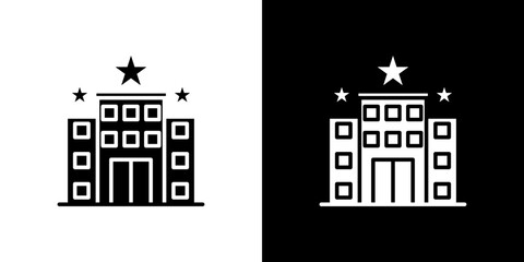 Obraz premium hotel icon Vector in flat style. Collection silhouettes