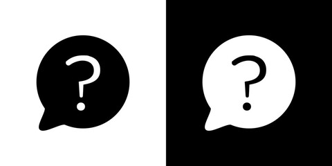 Help icon Vector in flat style. Collection silhouettes