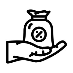 commission payment affiliate program line icon vector illustration