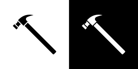 Hammer icon Vector in flat style. Collection silhouettes