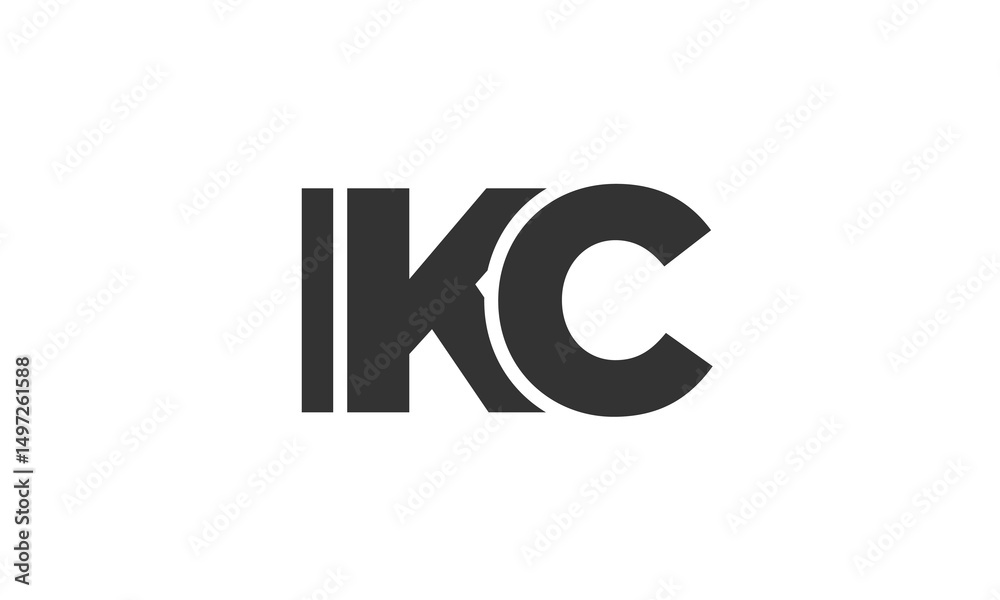 Poster ikc logo design template with strong and modern bold text. initial based vector logotype featuring s