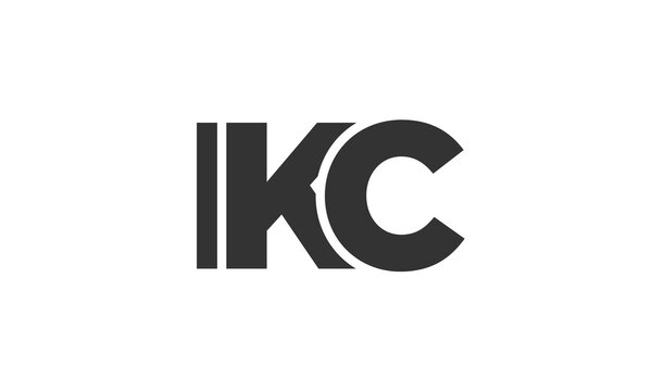 IKC logo design template with strong and modern bold text. Initial based vector logotype featuring simple and minimal typography. Trendy company identity.