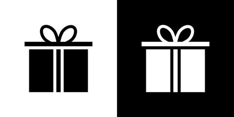 Gift icon Vector in flat style. Collection silhouettes