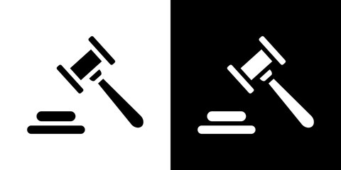 Gavel icon Vector in flat style. Collection silhouettes