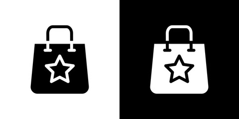 Gift bag icon Vector in flat style. Collection silhouettes