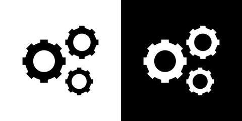 Gears icon Vector in flat style. Collection silhouettes