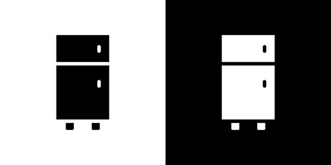 Fridge icon Vector in flat style. Collection silhouettes