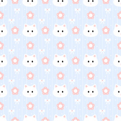 Seamless pattern with cats