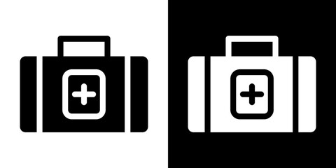 First aid kit icon Vector in flat style. Collection silhouettes