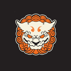 Hand Drawn Foo Dog Illustration Stock Vector	
