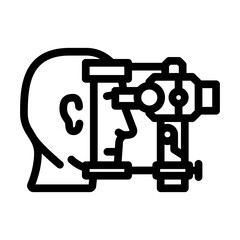 vision screening optometry eye line icon vector illustration