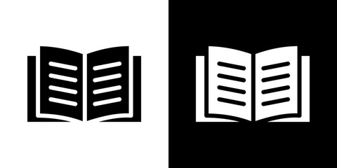 E-book icon Vector in flat style. Collection silhouettes