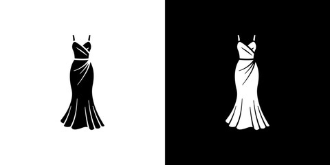 Dress icon Vector in flat style. Collection silhouettes