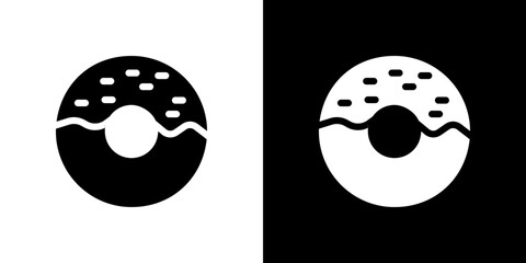 Donut icon Vector in flat style. Collection silhouettes