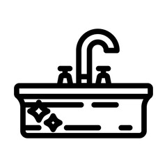 porcelain sink line icon vector illustration