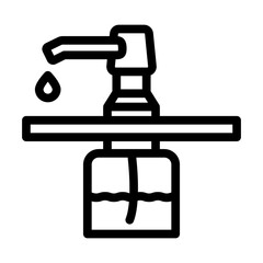 soap dispenser on sink line icon vector illustration