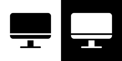 Computer screen icon Vector in flat style. Collection silhouettes