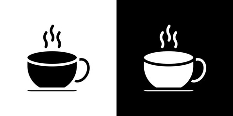 Coffee icon Vector in flat style. Collection silhouettes
