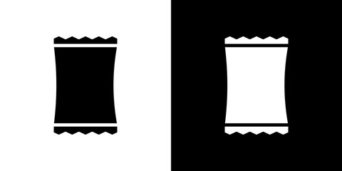 Chips bag icon Vector in flat style. Collection silhouettes